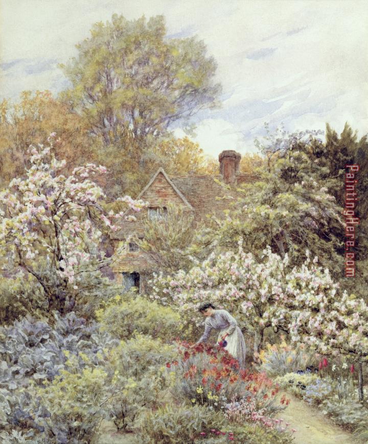 Helen Allingham A Garden in Spring